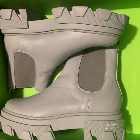 Sam Edelman Daelyn Lug Sole Chelsea Waterproof Boot Size 9.5 & 8 Grey Leather - Picture 13 of 13